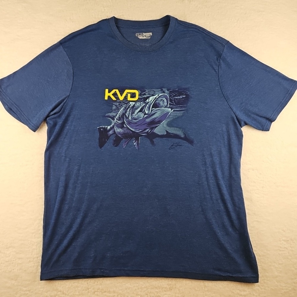 Huk Performance Fishing Large Mouth Bass KVD Kevin Van Dam Moisture Wicking XL - Picture 2 of 8